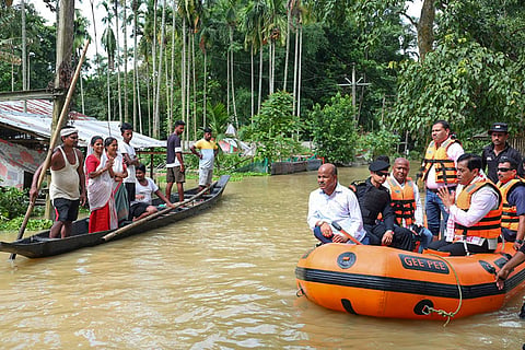 Sarbananda Sonowal interacts with locals in Dibrugarh